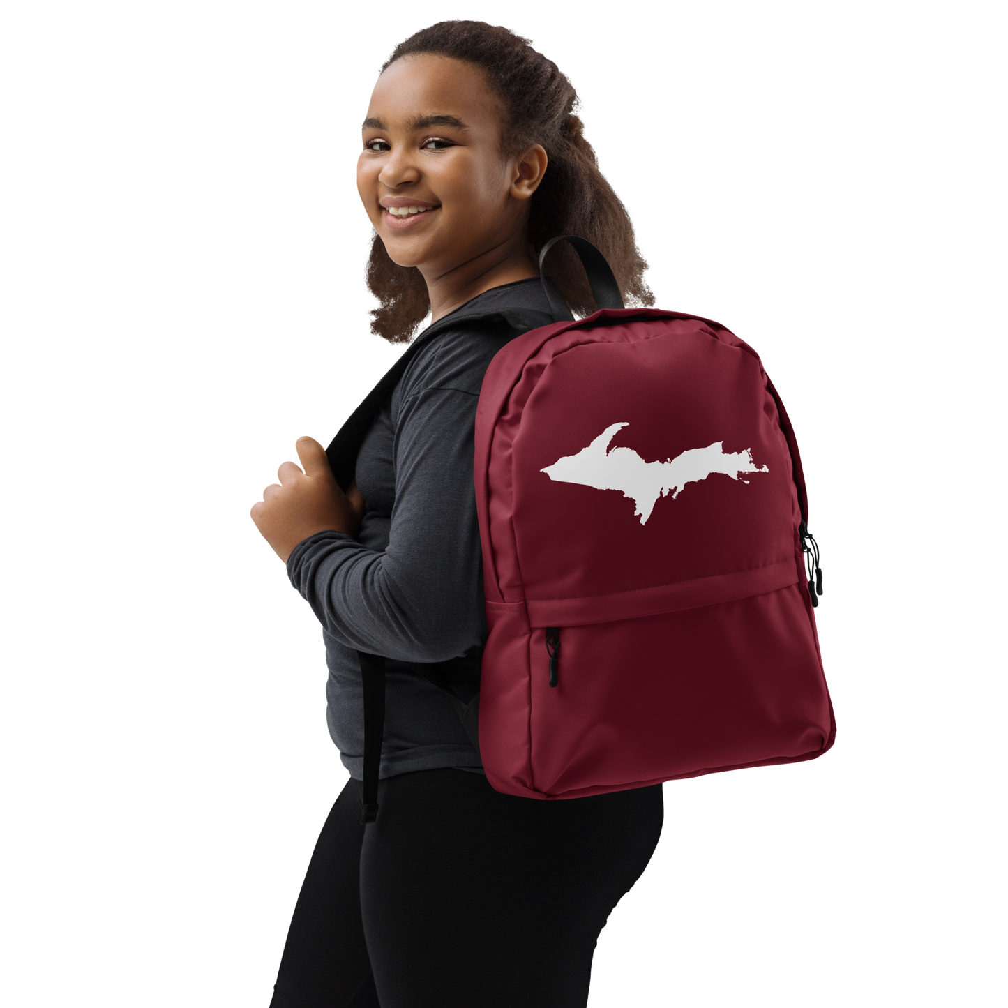 Michigan Upper Peninsula Standard Backpack (w/ UP Outline) | Burgundy