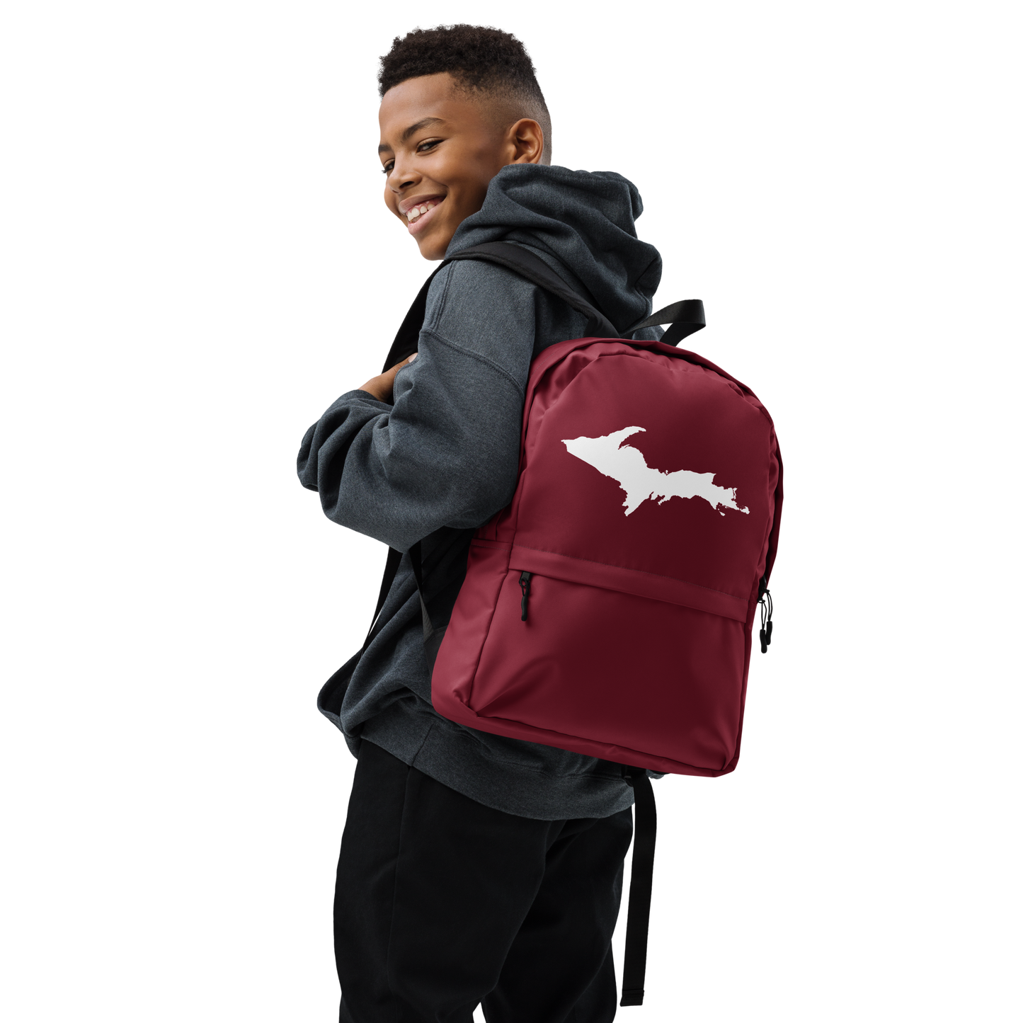 Michigan Upper Peninsula Standard Backpack (w/ UP Outline) | Burgundy