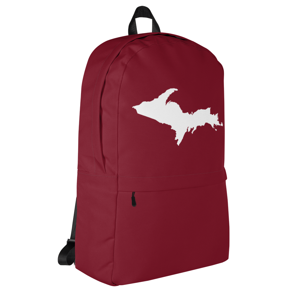 Michigan Upper Peninsula Standard Backpack (w/ UP Outline) | Burgundy