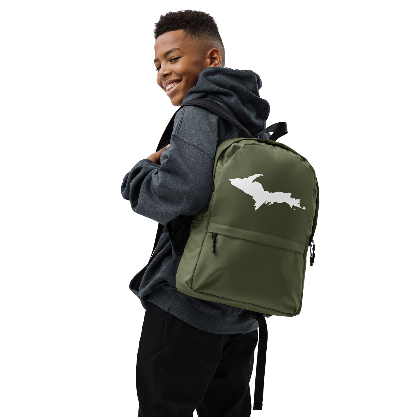 Michigan Upper Peninsula Standard Backpack (w/ UP Outline) | Army Green