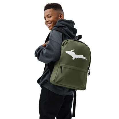 Michigan Upper Peninsula Standard Backpack (w/ UP Outline) | Army Green