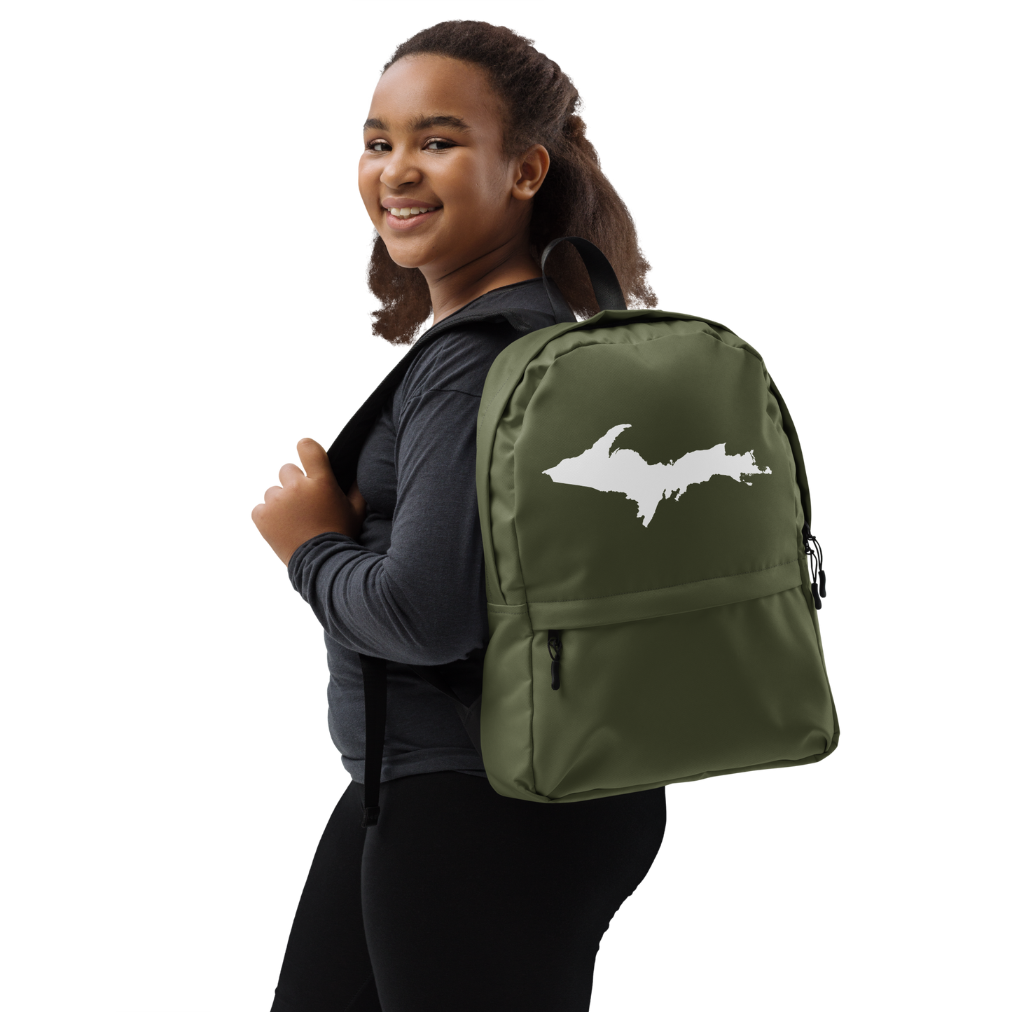 Michigan Upper Peninsula Standard Backpack (w/ UP Outline) | Army Green