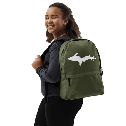 Michigan Upper Peninsula Standard Backpack (w/ UP Outline) | Army Green