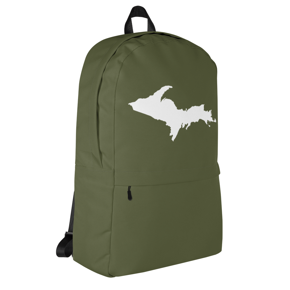 Michigan Upper Peninsula Standard Backpack (w/ UP Outline) | Army Green