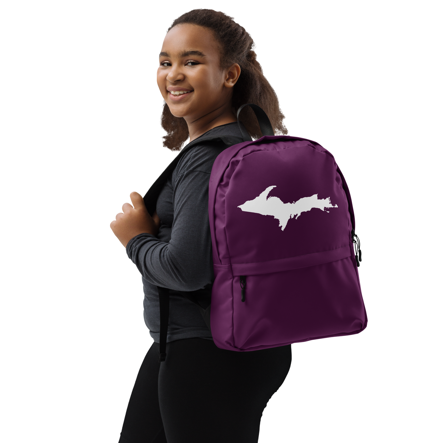 Michigan Upper Peninsula Standard Backpack (w/ UP Outline) | Plum