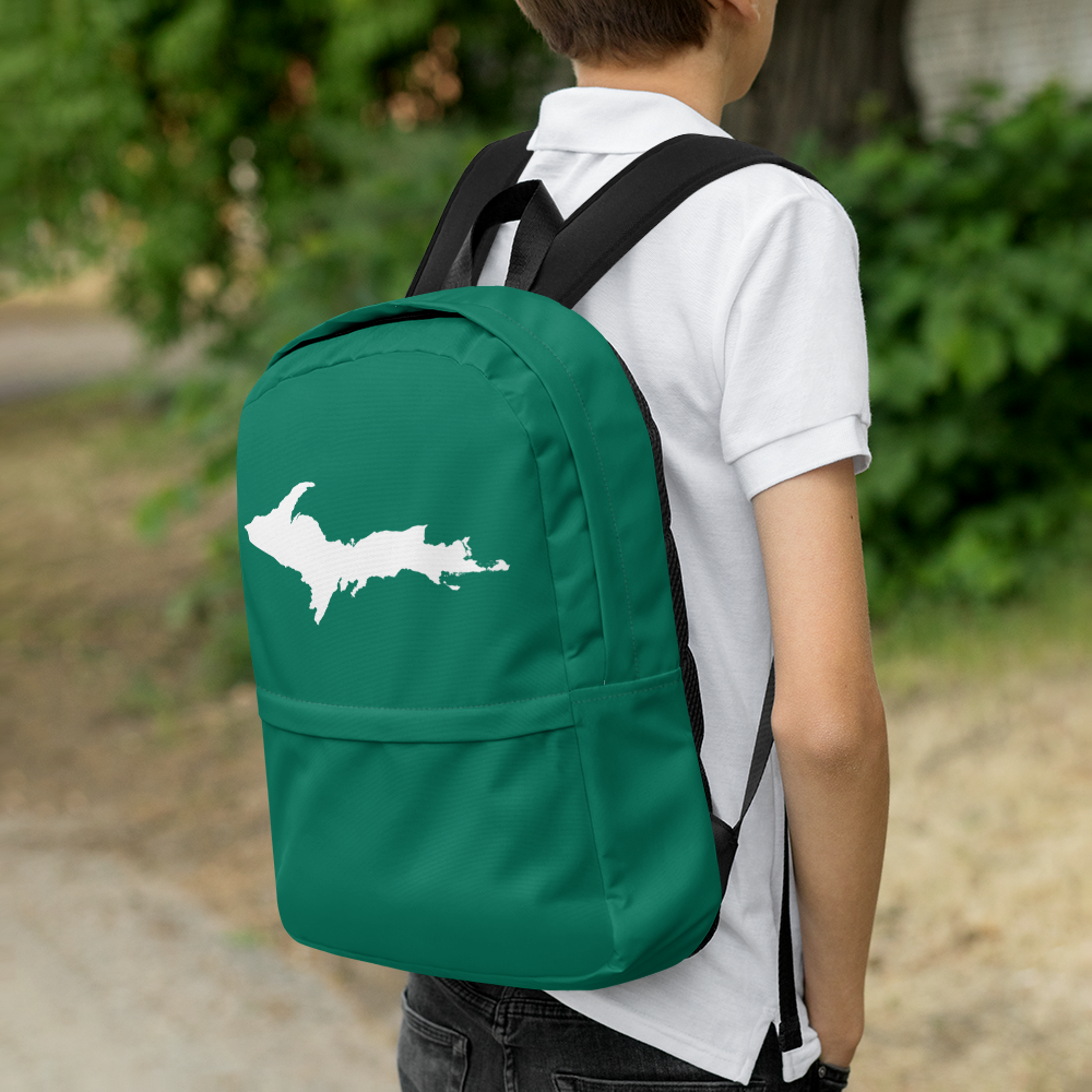 Michigan Upper Peninsula Standard Backpack (w/ UP Outline) | Emerald