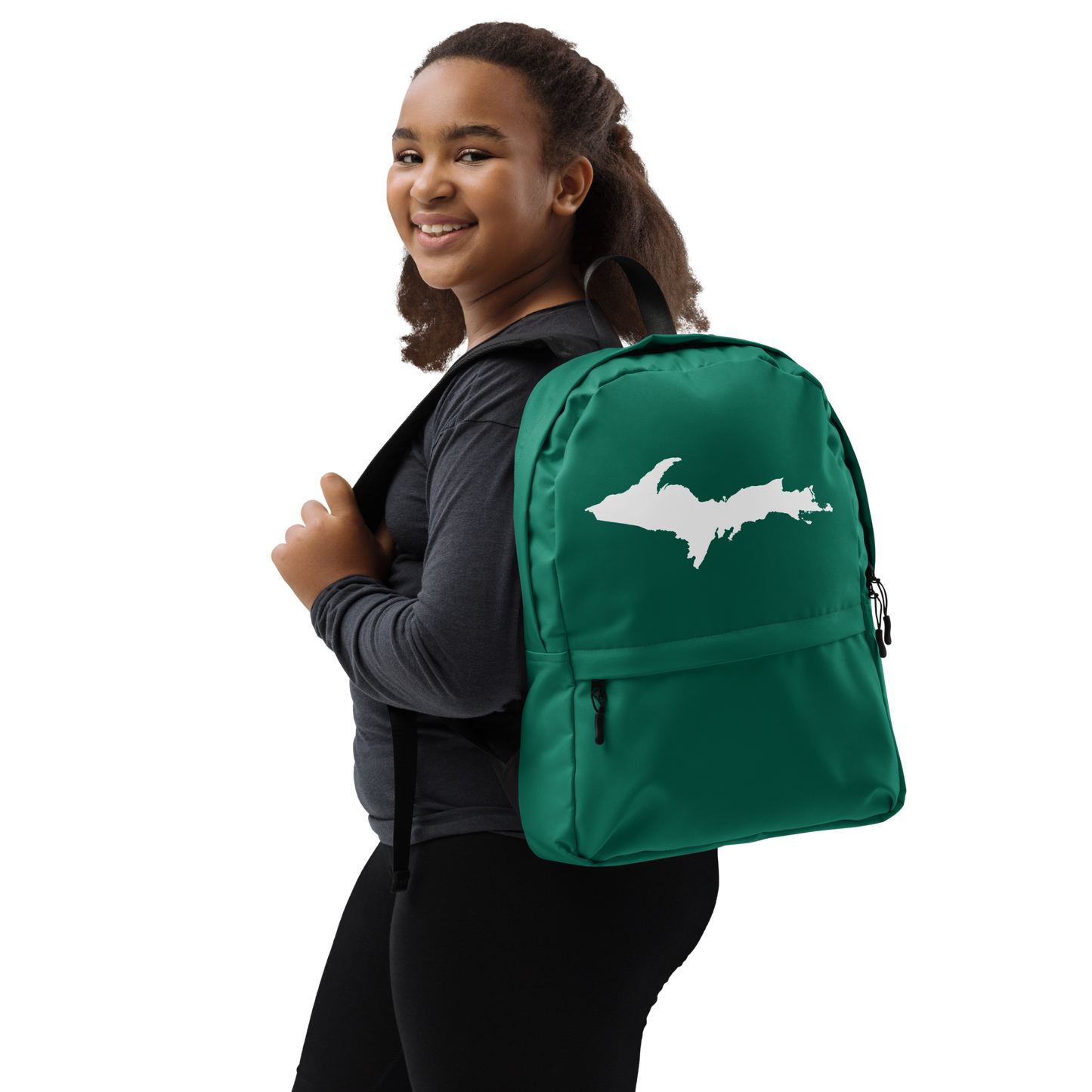 Michigan Upper Peninsula Standard Backpack (w/ UP Outline) | Emerald