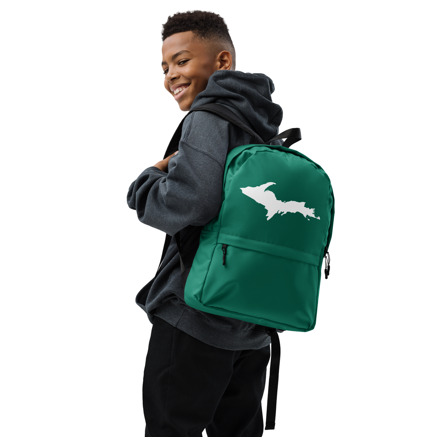 Michigan Upper Peninsula Standard Backpack (w/ UP Outline) | Emerald