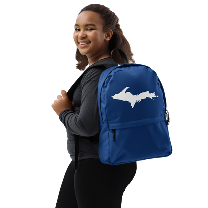 Michigan Upper Peninsula Standard Backpack (w/ UP Outline) | Blue