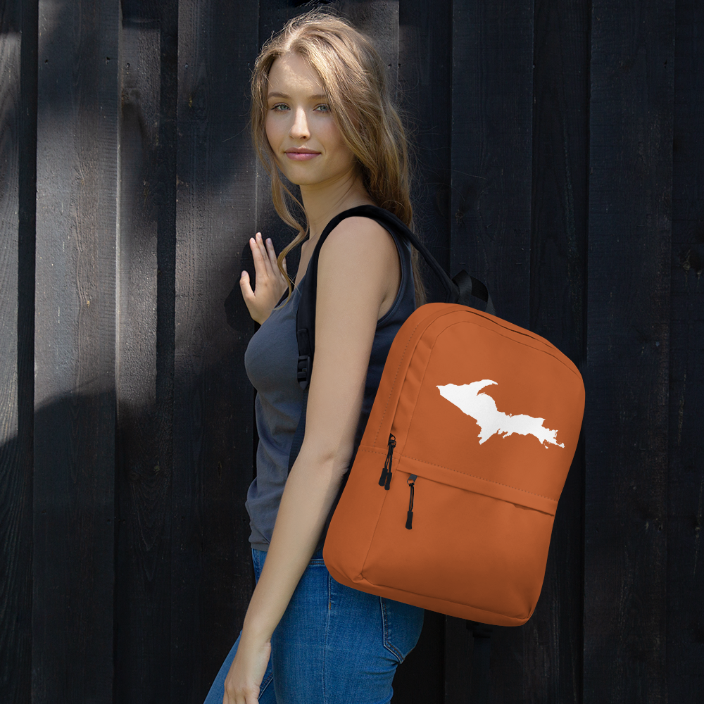 Michigan Upper Peninsula Standard Backpack (w/ UP Outline) | Burnt Orange