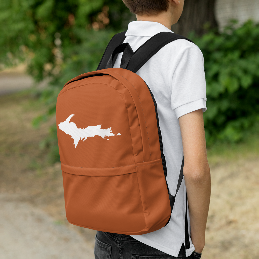 Michigan Upper Peninsula Standard Backpack (w/ UP Outline) | Burnt Orange