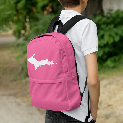 Michigan Upper Peninsula Standard Backpack (w/ UP Outline) | Hot Pink