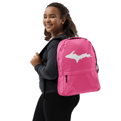 Michigan Upper Peninsula Standard Backpack (w/ UP Outline) | Hot Pink