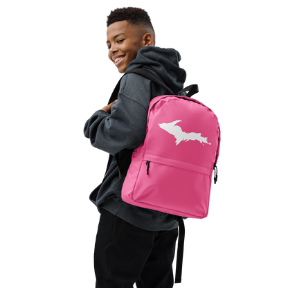 Michigan Upper Peninsula Standard Backpack (w/ UP Outline) | Hot Pink