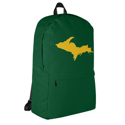 Michigan Upper Peninsula Standard Backpack (w/ Gold UP Outline) | Green