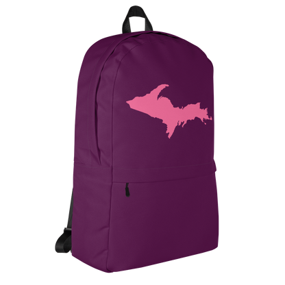 Michigan Upper Peninsula Standard Backpack (w/ Pink UP Outline) | Plum