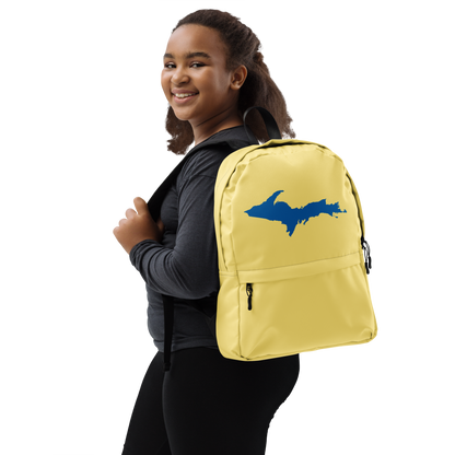 Michigan Upper Peninsula Standard Backpack (w/ Azure UP Outline) | Cherry Yellow