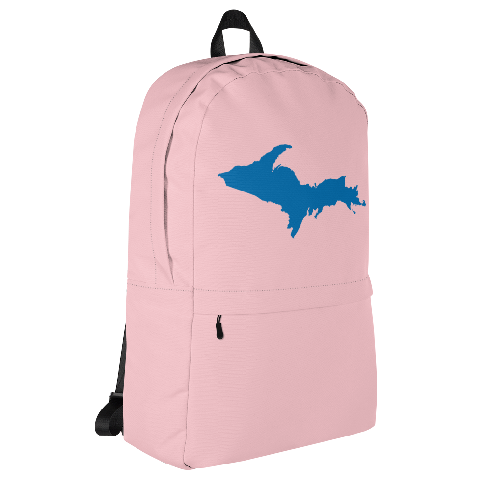 Michigan Upper Peninsula Standard Backpack (w/ Azure UP Outline) | Pink