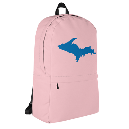 Michigan Upper Peninsula Standard Backpack (w/ Azure UP Outline) | Pink