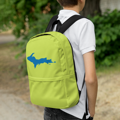 Michigan Upper Peninsula Standard Backpack (w/ Azure UP Outline) | Gooseberry Green