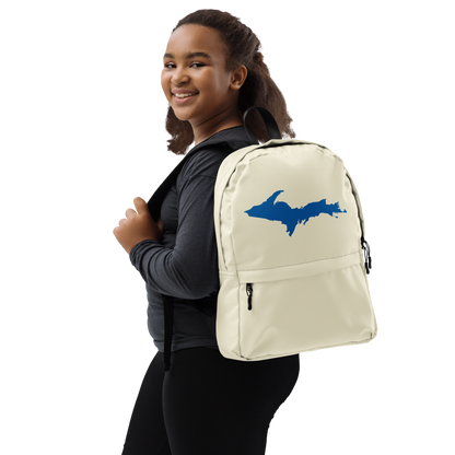 Michigan Upper Peninsula Standard Backpack (w/ Azure UP Outline) | Ivory