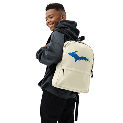 Michigan Upper Peninsula Standard Backpack (w/ Azure UP Outline) | Ivory