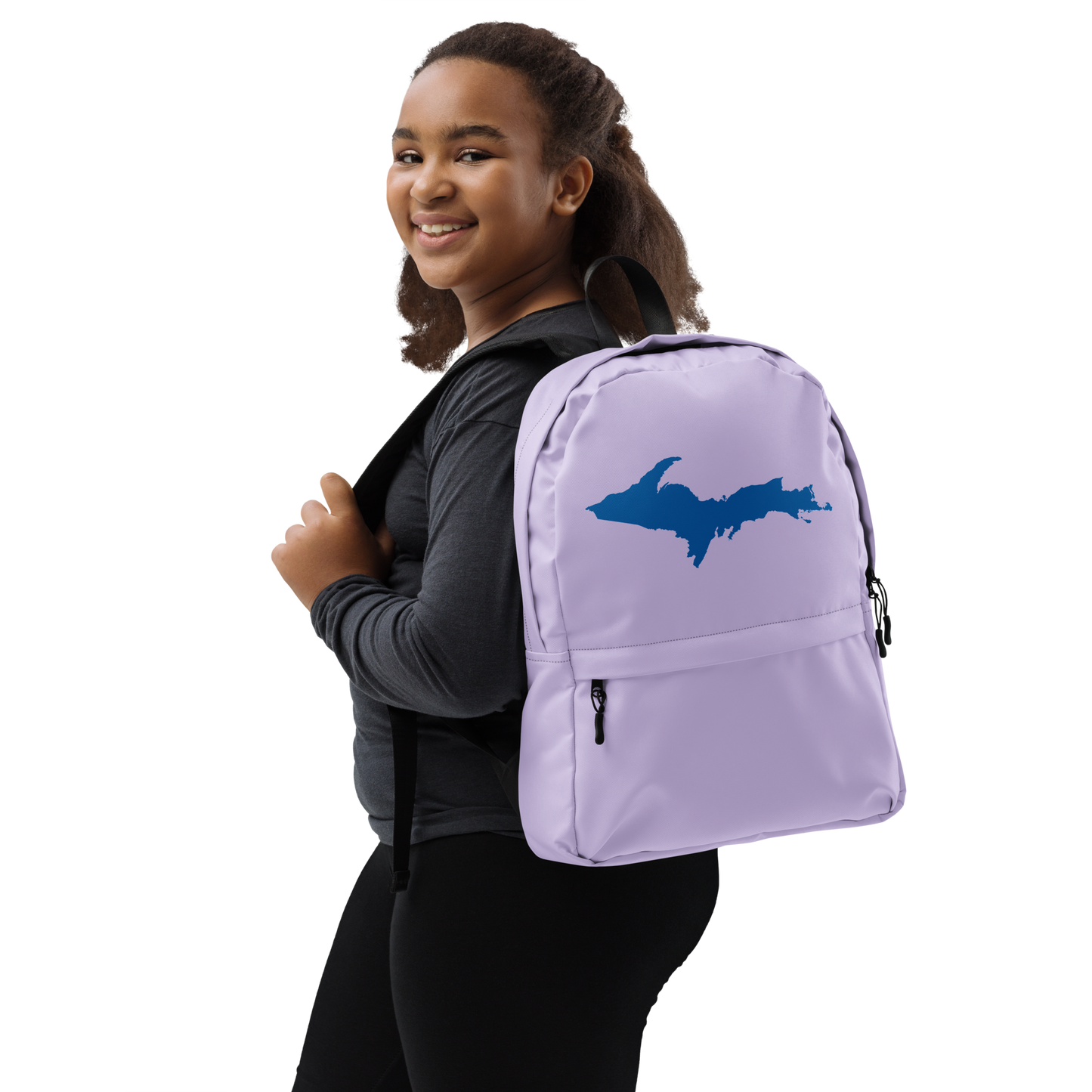 Michigan Upper Peninsula Standard Backpack (w/ Azure UP Outline) | Lavender