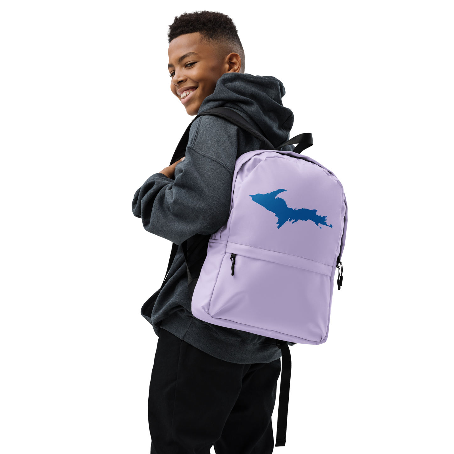 Michigan Upper Peninsula Standard Backpack (w/ Azure UP Outline) | Lavender