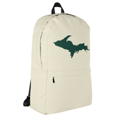 Michigan Upper Peninsula Standard Backpack (w/ Green UP Outline) | Ivory