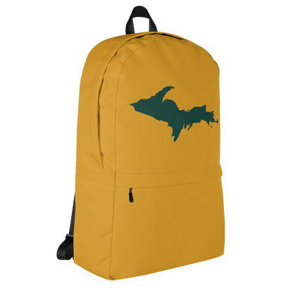 Michigan Upper Peninsula Standard Backpack (w/ Green UP Outline) | Gold