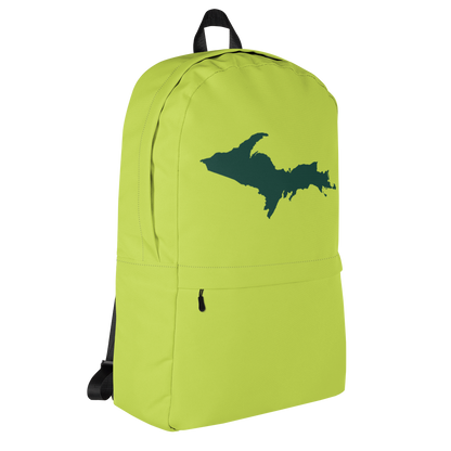 Michigan Upper Peninsula Standard Backpack (w/ Green UP Outline) | Gooseberry Green