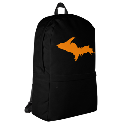 Michigan Upper Peninsula Standard Backpack (w/ Orange UP Outline) | Black