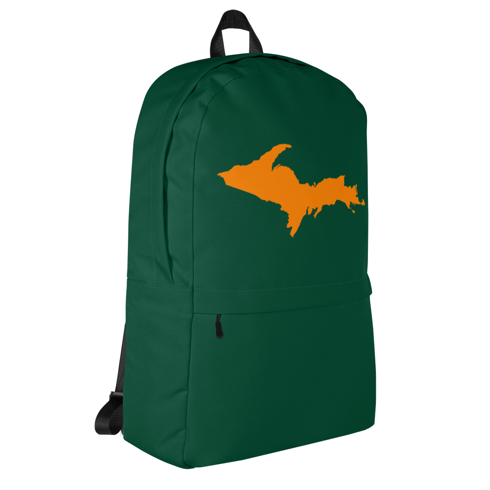 Michigan Upper Peninsula Standard Backpack (w/ Orange UP Outline) | Green