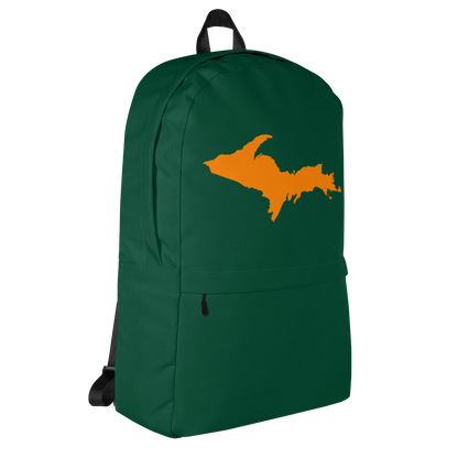 Michigan Upper Peninsula Standard Backpack (w/ Orange UP Outline) | Green