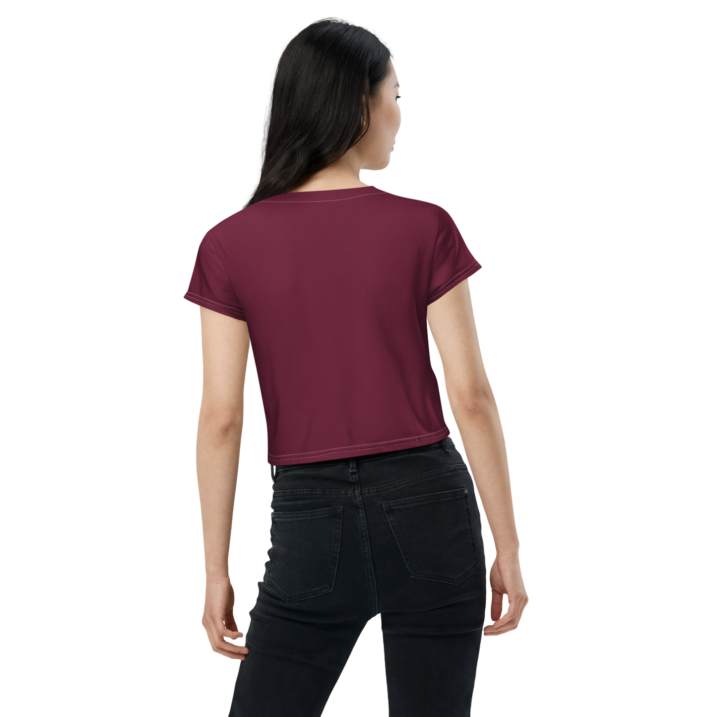 Michigan Upper Peninsula Crop Top (w/ UP Outline) | Sporty - Old Mission Burgundy