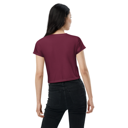 Michigan Upper Peninsula Crop Top (w/ UP Outline) | Sporty - Old Mission Burgundy