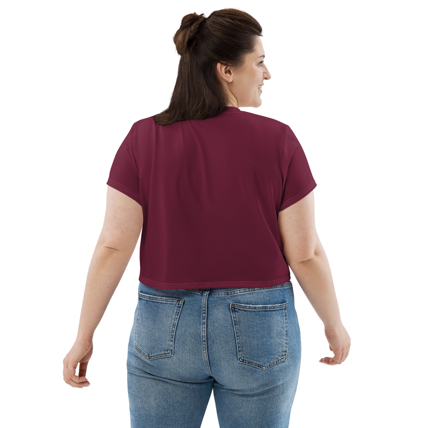 Michigan Upper Peninsula Crop Top (w/ UP Outline) | Sporty - Old Mission Burgundy