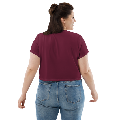 Michigan Upper Peninsula Crop Top (w/ UP Outline) | Sporty - Old Mission Burgundy