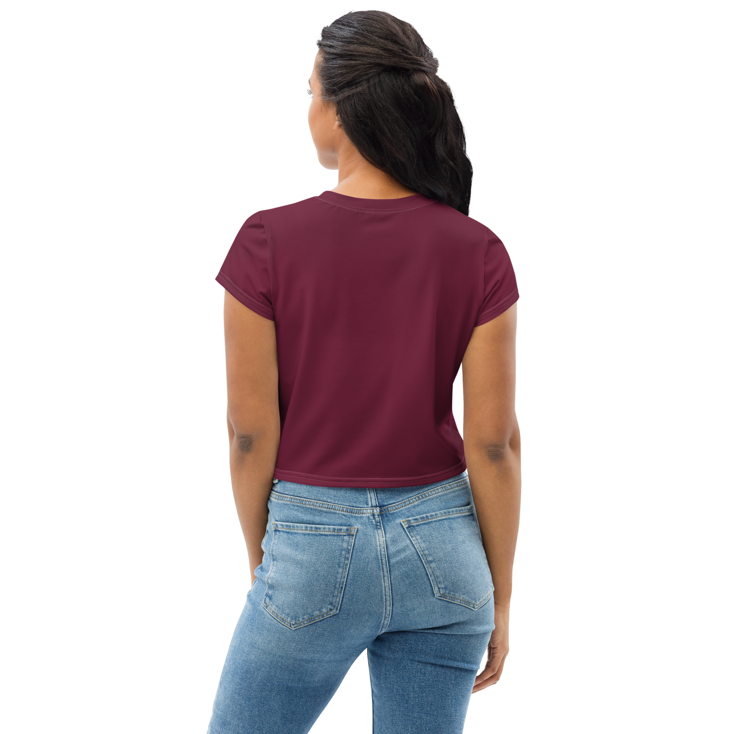 Michigan Upper Peninsula Crop Top (w/ UP Outline) | Sporty - Old Mission Burgundy