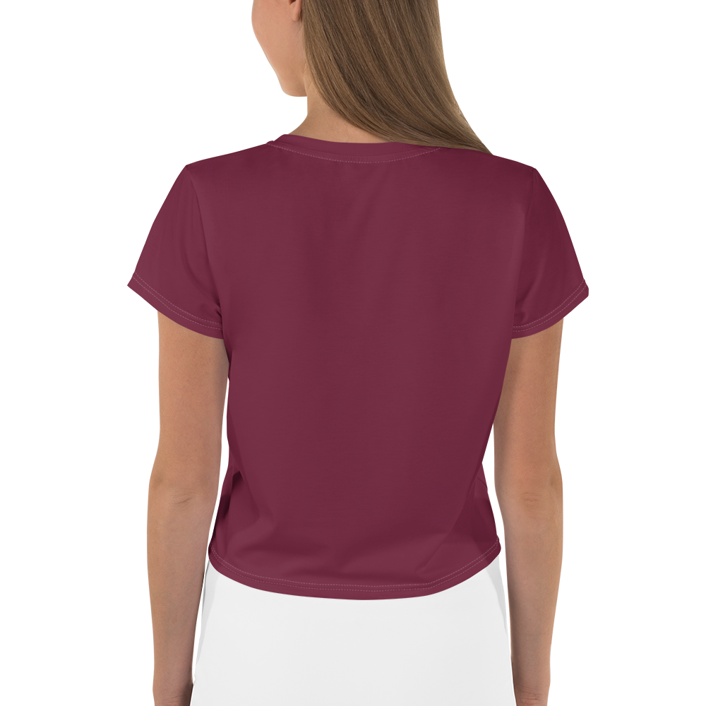 Michigan Upper Peninsula Crop Top (w/ UP Outline) | Sporty - Old Mission Burgundy