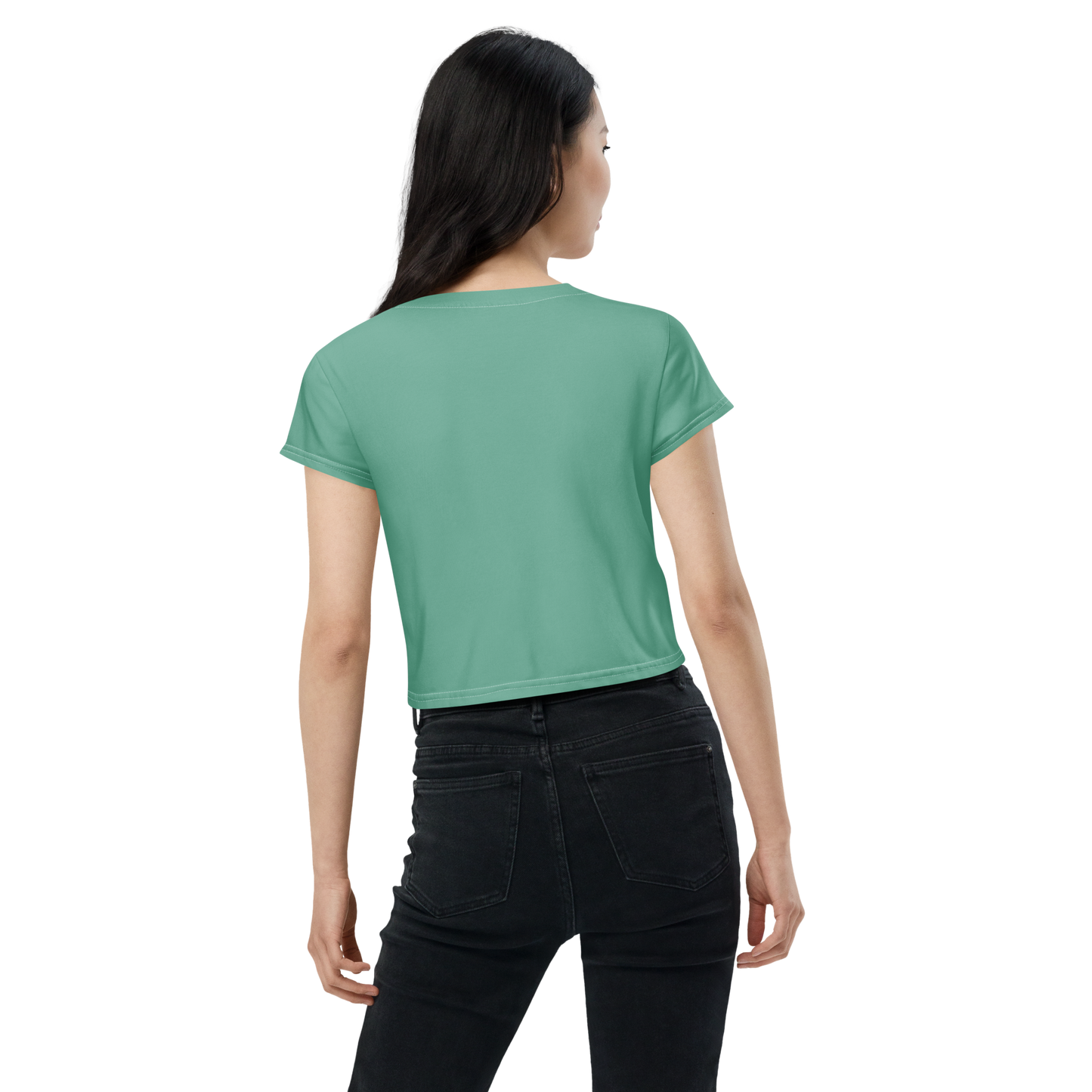 Michigan Upper Peninsula Crop Top (w/ UP Outline) | Sporty - Metallic Mint Green