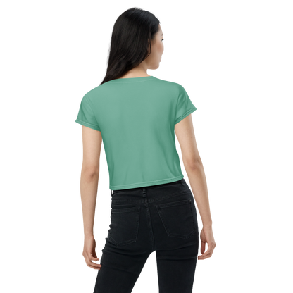 Michigan Upper Peninsula Crop Top (w/ UP Outline) | Sporty - Metallic Mint Green