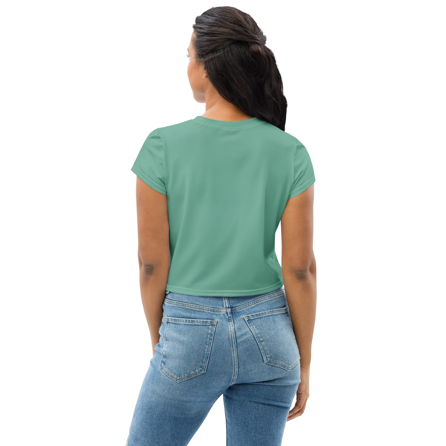 Michigan Upper Peninsula Crop Top (w/ UP Outline) | Sporty - Metallic Mint Green