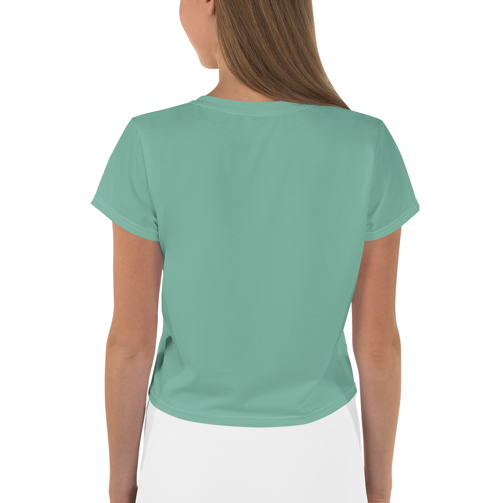 Michigan Upper Peninsula Crop Top (w/ UP Outline) | Sporty - Metallic Mint Green