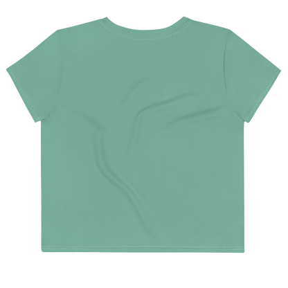 Michigan Upper Peninsula Crop Top (w/ UP Outline) | Sporty - Metallic Mint Green