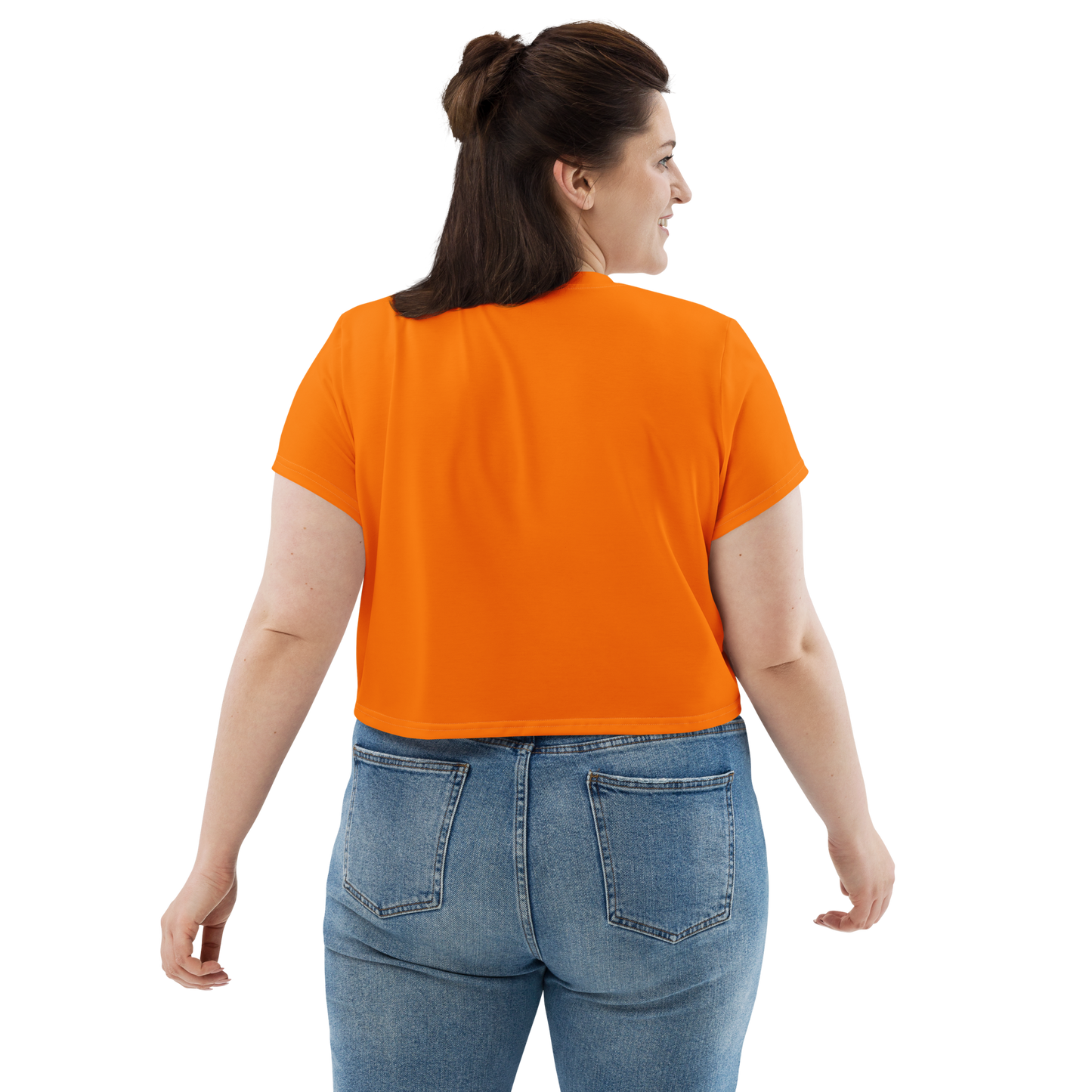 Michigan Upper Peninsula Crop Top (w/ UP Outline) | Sporty - Safety Orange