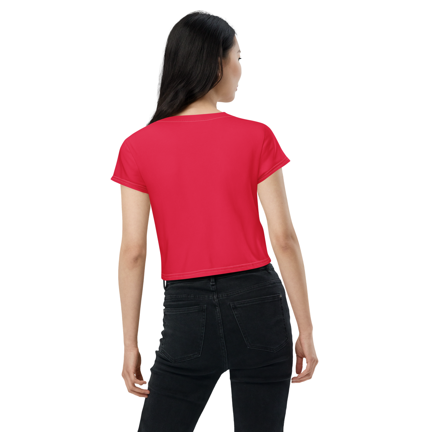 Michigan Upper Peninsula Crop Top (w/ UP Outline) | Sporty - Lighthouse Red