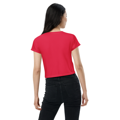 Michigan Upper Peninsula Crop Top (w/ UP Outline) | Sporty - Lighthouse Red