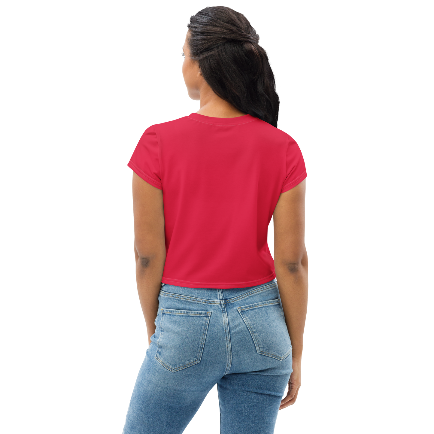 Michigan Upper Peninsula Crop Top (w/ UP Outline) | Sporty - Lighthouse Red