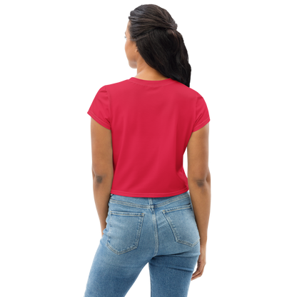 Michigan Upper Peninsula Crop Top (w/ UP Outline) | Sporty - Lighthouse Red